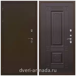3 контура, Дверь входная стальная уличная в частный дом Армада Термо Молоток коричневый/ МДФ 6 мм ФЛ-2 Венге теплая с 3 петлями