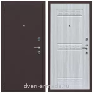 С теплоизоляцией для квартиры, Дверь входная Армада Комфорт Антик медь / МДФ 10 мм ФЛ-242 Сандал белый