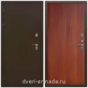 Толстые входные двери, Дверь входная железная утепленная  Армада Термо Молоток коричневый/ МДФ 6 мм ПЭ Итальянский орех для дачи с замками
