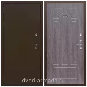 Толстые входные двери, Дверь входная уличная в частный дом Армада Термо Молоток коричневый/ МДФ 6 мм ФЛ-58 Дуб филадельфия графит от производителя с фрезеровкой