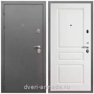 Офисные, Дверь входная Армада Оптима Антик серебро / МДФ 16 мм ФЛ-243 Белый матовый