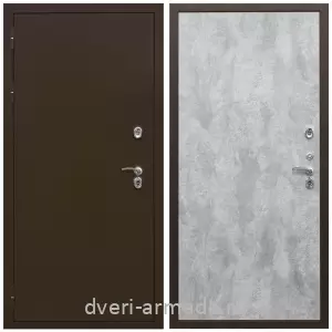 Уличные, Дверь входная железная утепленная  Армада Термо Молоток коричневый/ МДФ 6 мм ПЭ Цемент светлый
