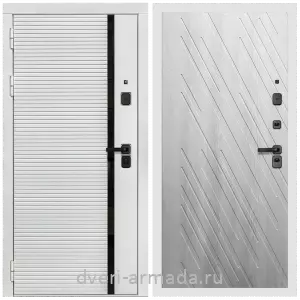 Входные двери 880 мм, Дверь входная Армада Каскад WHITE МДФ 10 мм / МДФ 16 мм ФЛ-86 Ясень Ривьера Айс