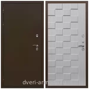 Толстые входные двери, Дверь входная уличная в дом Армада Термо Молоток коричневый/ МДФ 16 мм ОЛ-39 Лиственница беж