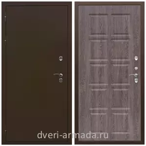 Толстые входные двери, Дверь входная уличная для загородного дома Армада Термо Молоток коричневый/ МДФ 10 мм ФЛ-38 Дуб филадельфия графит на заказ