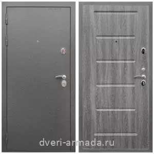 Входные двери с двумя петлями, Дверь входная Армада Оптима Антик серебро / МДФ 16 мм ФЛ-39 Дуб Филадельфия графит