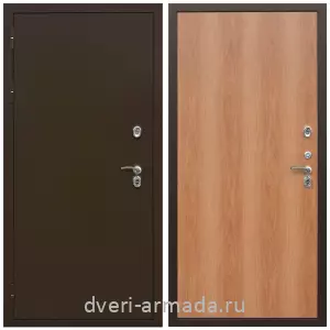 Дверь входная дачная одностворчатая Армада Термо Молоток коричневый/ ПЭ Миланский орех в коттедж с панелями МДФ недорогая в кирпичный дом