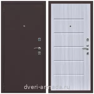 Входные двери лофт, Дверь входная Армада Комфорт Антик медь / МДФ 10 мм ФЛ-102 Сандал белый