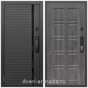 Левые входные двери, Умная входная смарт-дверь Армада Каскад BLACK МДФ 10 мм Kaadas K9 / МДФ 10 мм ФЛ-38 Дуб Филадельфия графит