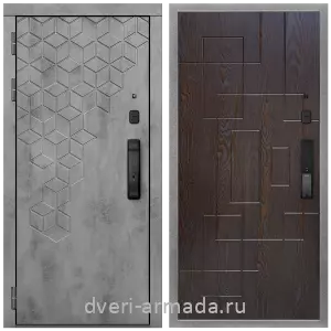 Входные двери Йошкар-Ола, Дверь входная Армада Квадро МДФ 16 мм Kaadas K9 / МДФ 16 мм ФЛ-57 Дуб шоколад