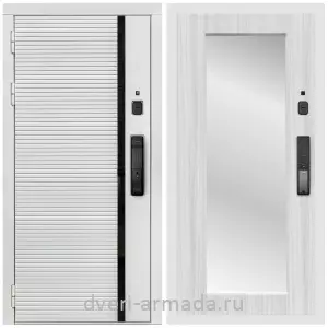 Входные двери с двумя петлями, Умная входная смарт-дверь Армада Каскад WHITE МДФ 10 мм Kaadas K9 / МДФ 16 мм ФЛЗ-Пастораль, Сандал белый