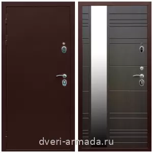 Входные двери со вставками, Дверь входная Армада Люкс Антик медь / МДФ 16 мм ФЛЗ-Сити Венге для частного дома с теплоизоляцией