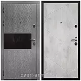 Дверь входная Армада Престиж Черная шагрень МДФ 16 мм Штукатурка графит / ФЛ-291 Бетон светлый