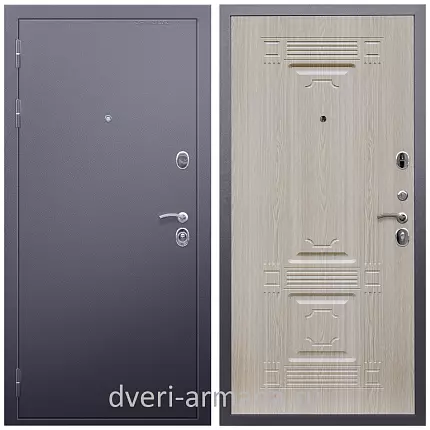 Дверь входная Армада Люкс Антик серебро / ФЛ-2 Дуб белёный от производителя в коттедж с теплоизоляцией